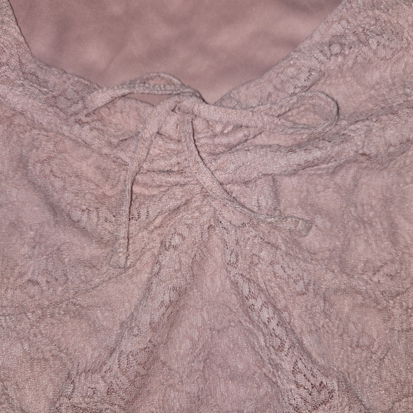Pink Lace Bell Sleeve Top Y2K Coquette Fairycore Aesthetic [Small] - Picture 3 of 10